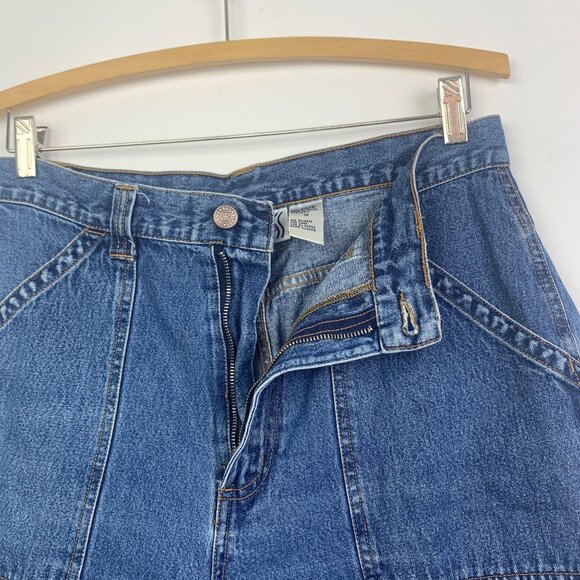 Vintage Bill Blass Cargo Capri Jeans 10 Blue High Waisted Hammer Loop 90s Y2K - Picture 4 of 12